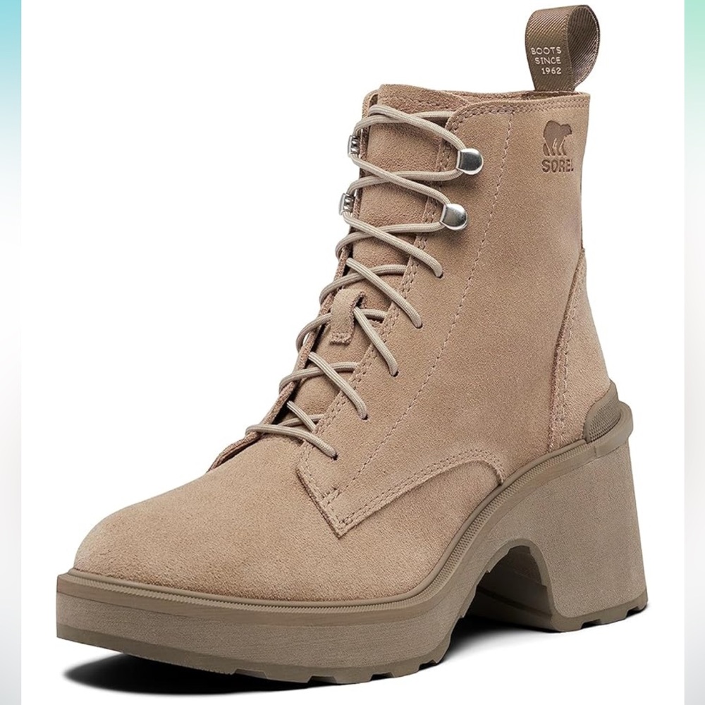 NWT Sorel Women's Hi-Line Heel Lace-Up Waterproof Winter Boots - omega taupe